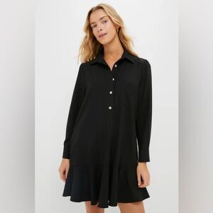 Tuckernuck Black Crepe Callahan Shirt Dress - Small